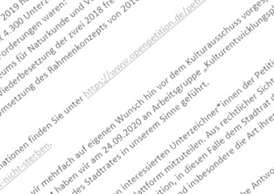 26.01.2021 Schreiben an Stadtrat mit Bitte um sachliche Prüfung der Petition